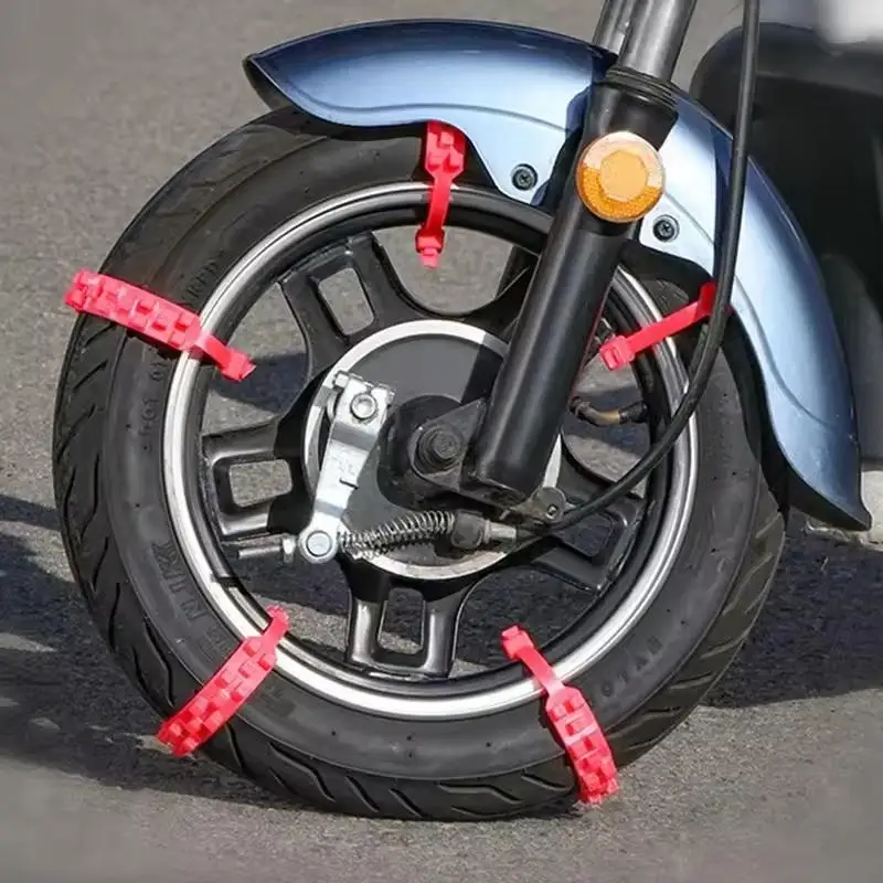CR10pcs new Outdoor Emergency Tire Snow Chain Accessories Winter Universal Anti-skid Chain For Motorcycle Bicycle Tire Wheel Tie
