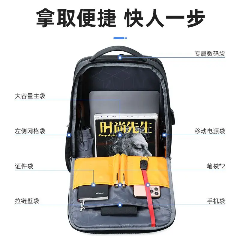 18 Inch Laptop Backpack USB Charging Bags Large Capacity Fashion Men Backpacks  School Business Travel Backpack