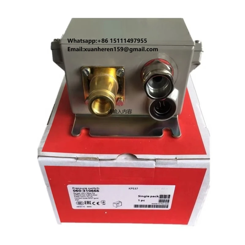

Original KPS39 KPS45 Marine Pressure Switch 060-310766 KPS39,10-35bar Suitable for Compressor, Power Station Monitoring System