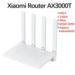 Xiaomi Router AX3000T WiFi 6 Mesh Technology 2.4GHz 5GHz MiWiFi ROM Efficient Wall Penetration Protection WiFi Router Repeater