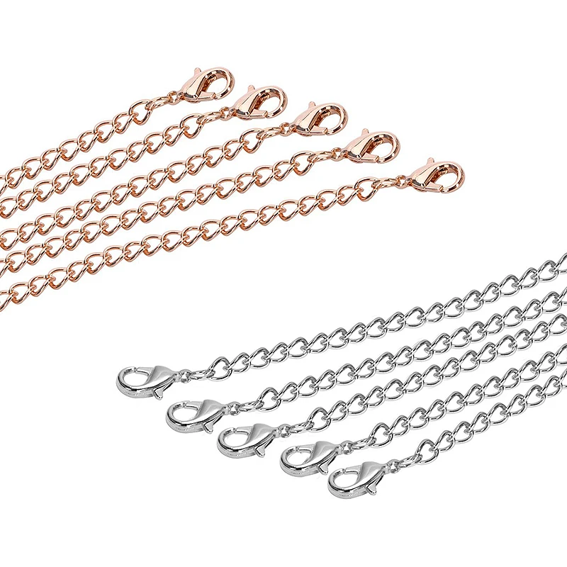 5 Stück Halsketten-Verlängerungsketten mit Karabinerverschluss in Goldfarbe aus Edelstahl für DIY-Schmuckherstellung, Armband- und Halsketten-Verlängerung. – Detail 3