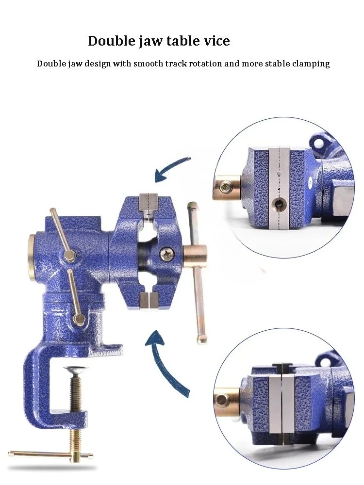 Multifunctional  Bench Vice Household Vise Clamp 360 Degree Rotating Adjustable Workbench Woodworking WorkBench