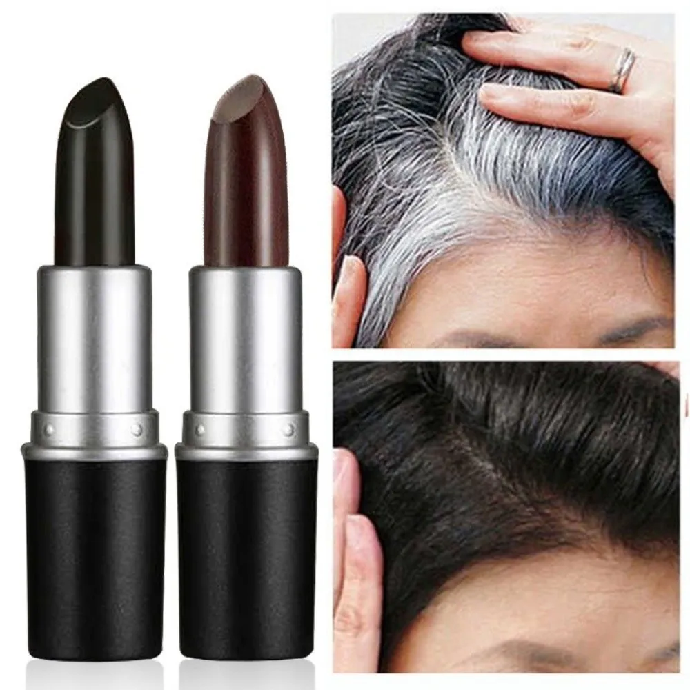 

New Black Brown One-Time Hair Dye Lipstick Style Temporary Cover Up White Hair Hair Dye Pen Instant Color Cream Stick Unisex