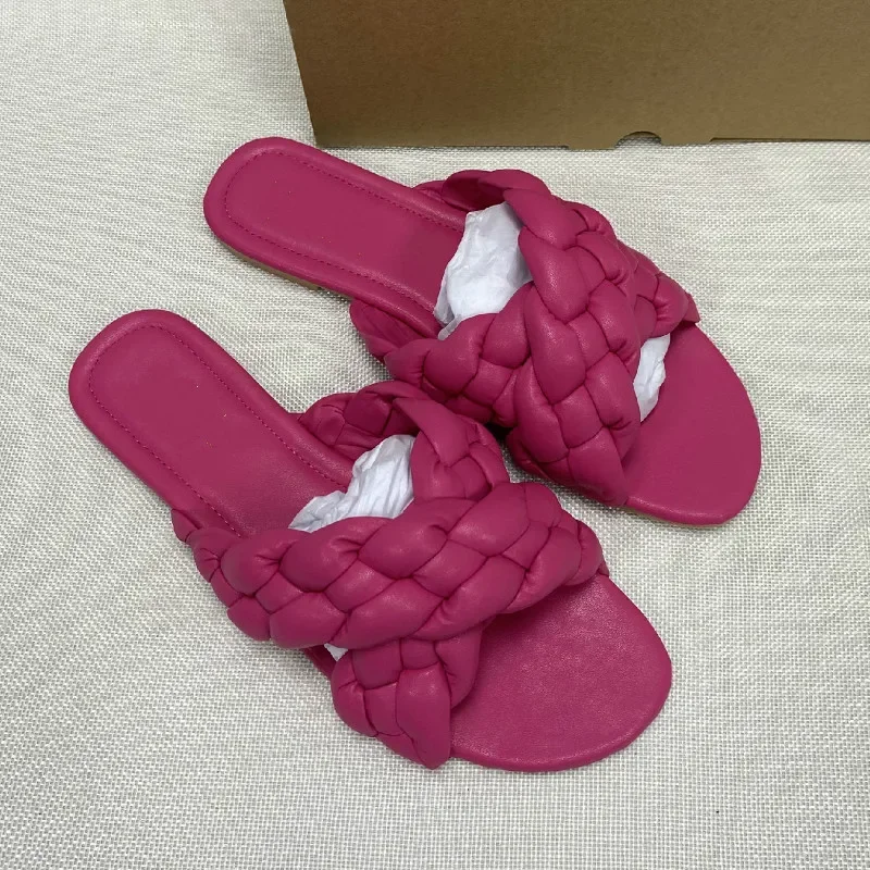 Women Slippers New Summer Shoes Fashion Cross Ladies Beach Slides Breathable Female Plus Size Solid Shallow Woman Slipper