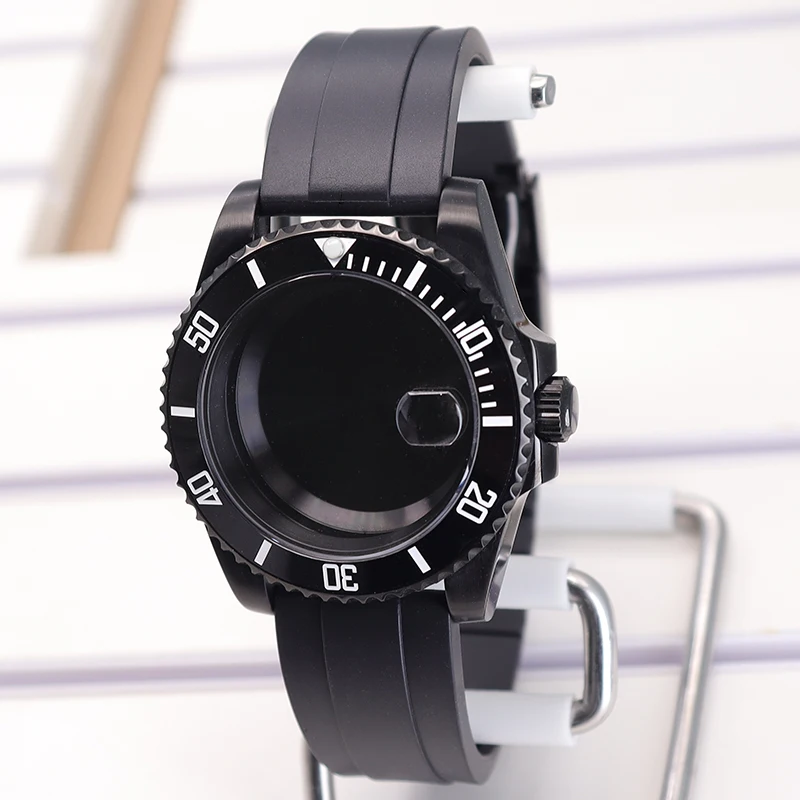 NH35 40mm Watch Case Rubber Strap For SUB GMT Nh34 Nh35 Nh36 Nh39 4R36 Nh70 Nh72 Miyota 8215 Eta 2824 Uni-directional 120 clicks