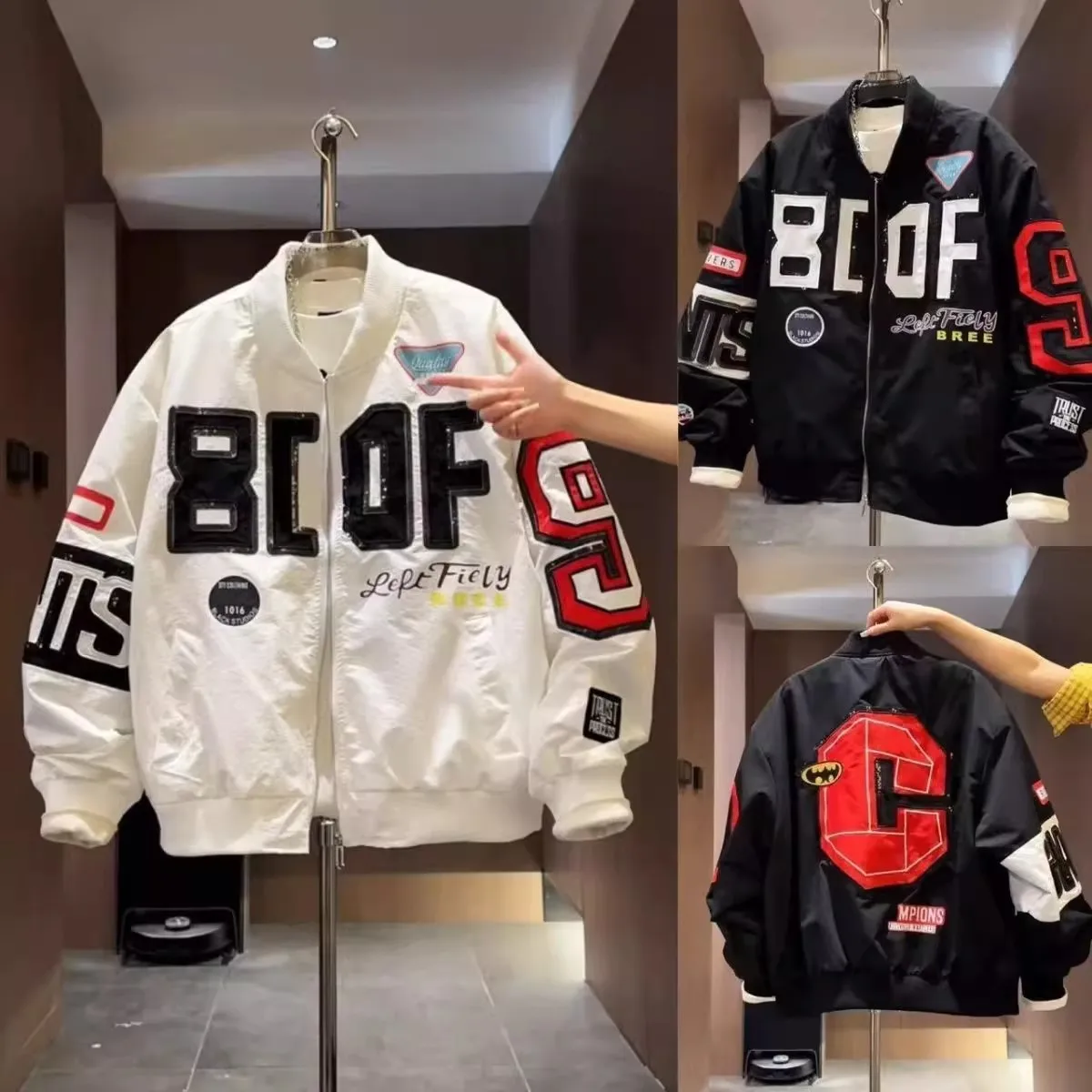 

Мужская куртка в стиле ретро, американская бейсбольная куртка, теплая верхняя одежда, костюм для гонок, пальто, большой размер 300, дизайн Pou, сенсационное пальто