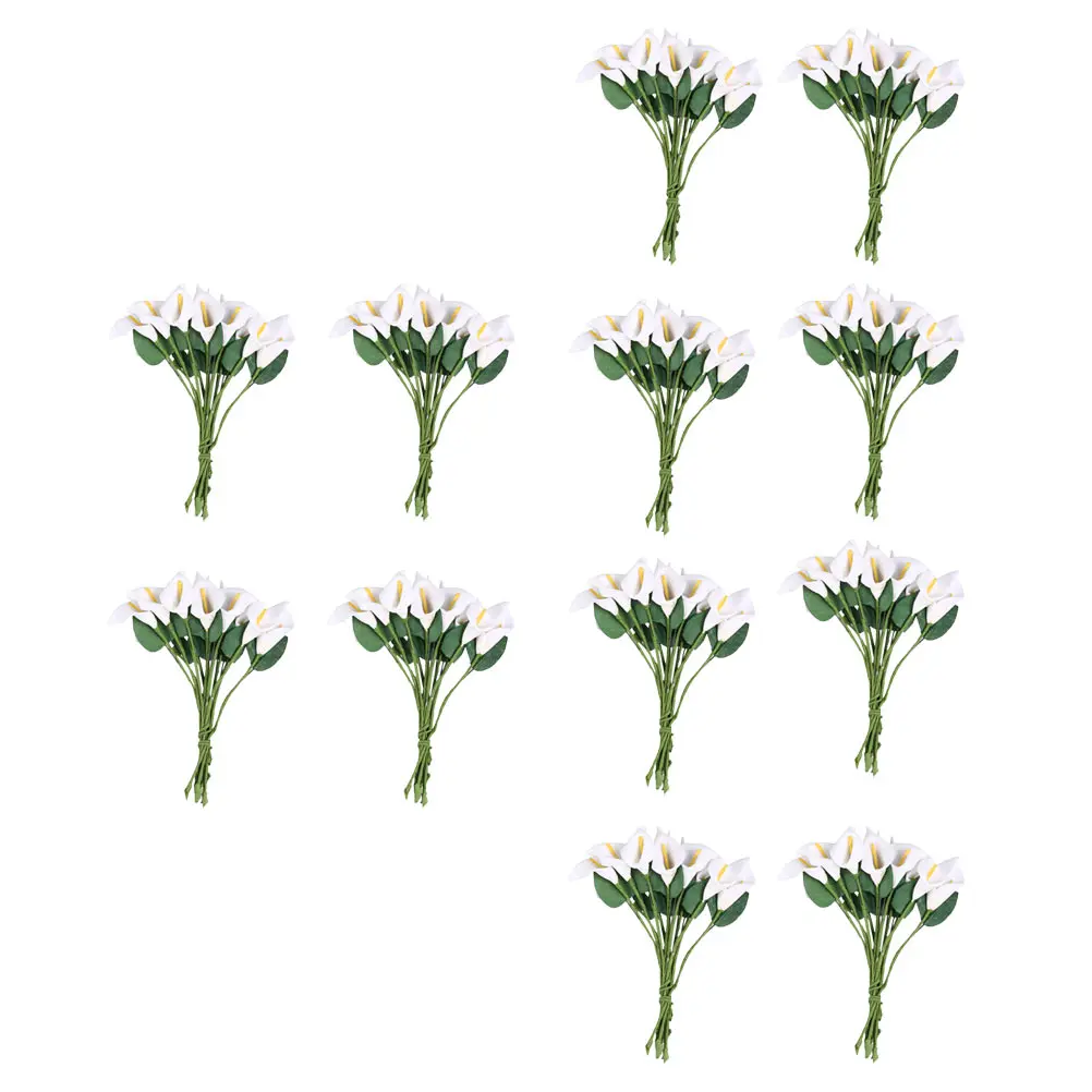 

144Pcs Artificial Calla Flower Bouquets Simulation Flower Cluster Realistic Home Office Decor Simulated Bouquets