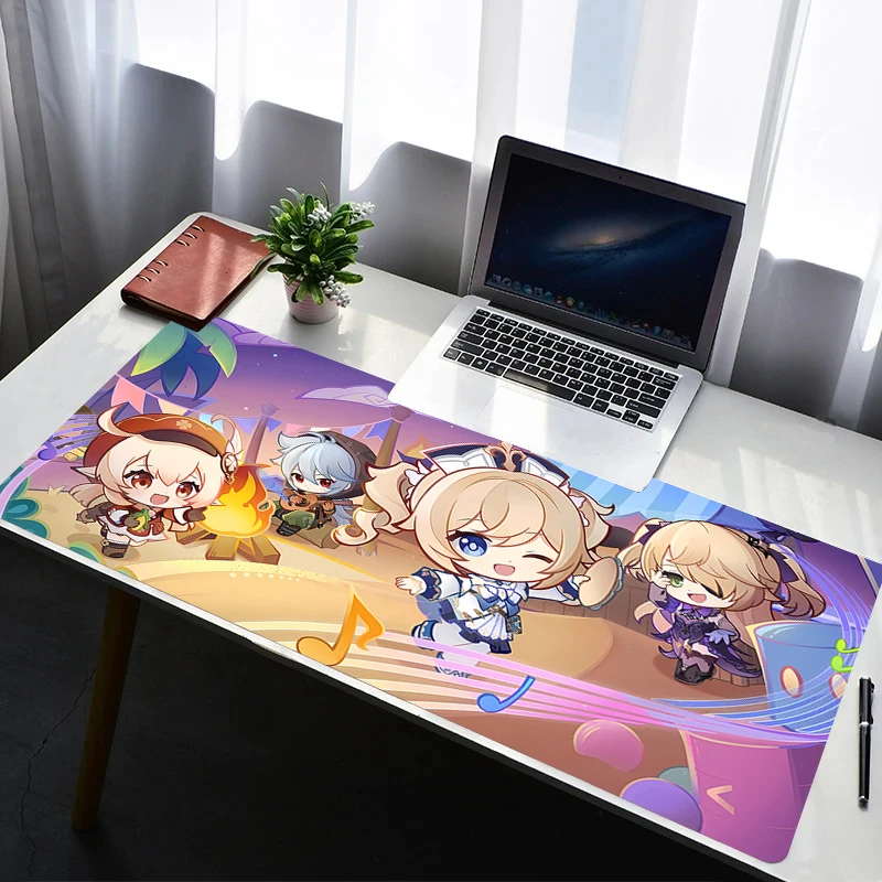 Mouse Pad Laptop Non Slip Extended Desktop Mouse Mat PC Anime HD G-genshin Impact Klee Keyboard Pad Gaming Accessories Mousepad