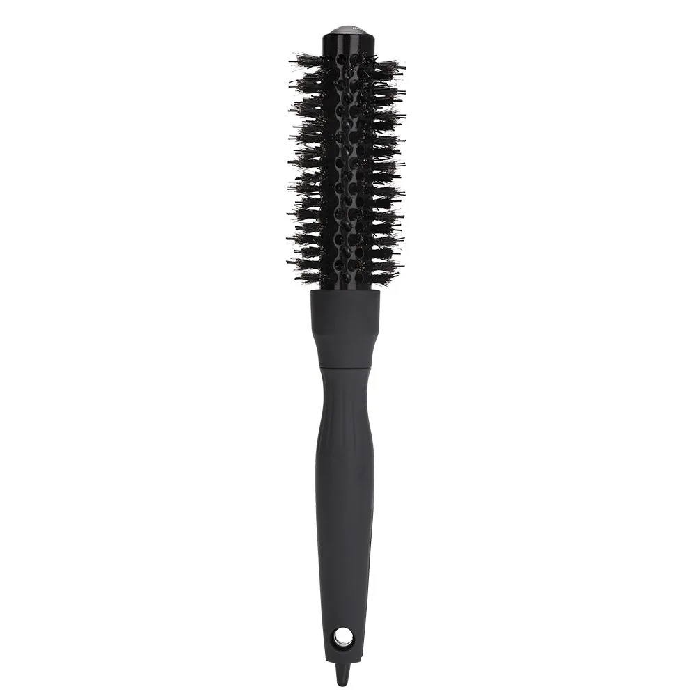 

Handle Round Rolling Brush Round Barrel Hairdressing Straight Twill Hair Comb Black with Pointed Tail Hair Curling Brush