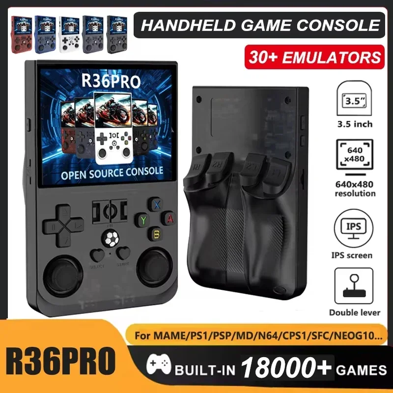 R36PRO Retro Handheld Game Console Linux System 3.5 Inch IPS Screen Portable Pocket Video Player Dual Joystick 64GB 128GB Games