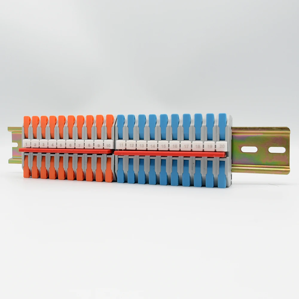 DIN Rail Terminal Blocks kit Universal Compact Wire Wiring Connector Quick Fast Cable Wiring Connection Terminal Press Type LT-6