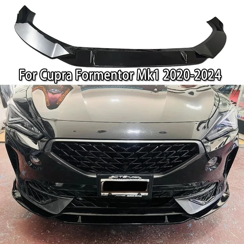 

For Cupra Formentor Mk1 2020-2024 Car Front Bumper Lip Spoiler Splitter Guards Cover Deflector Front Bumper Lip Chin Body Kit