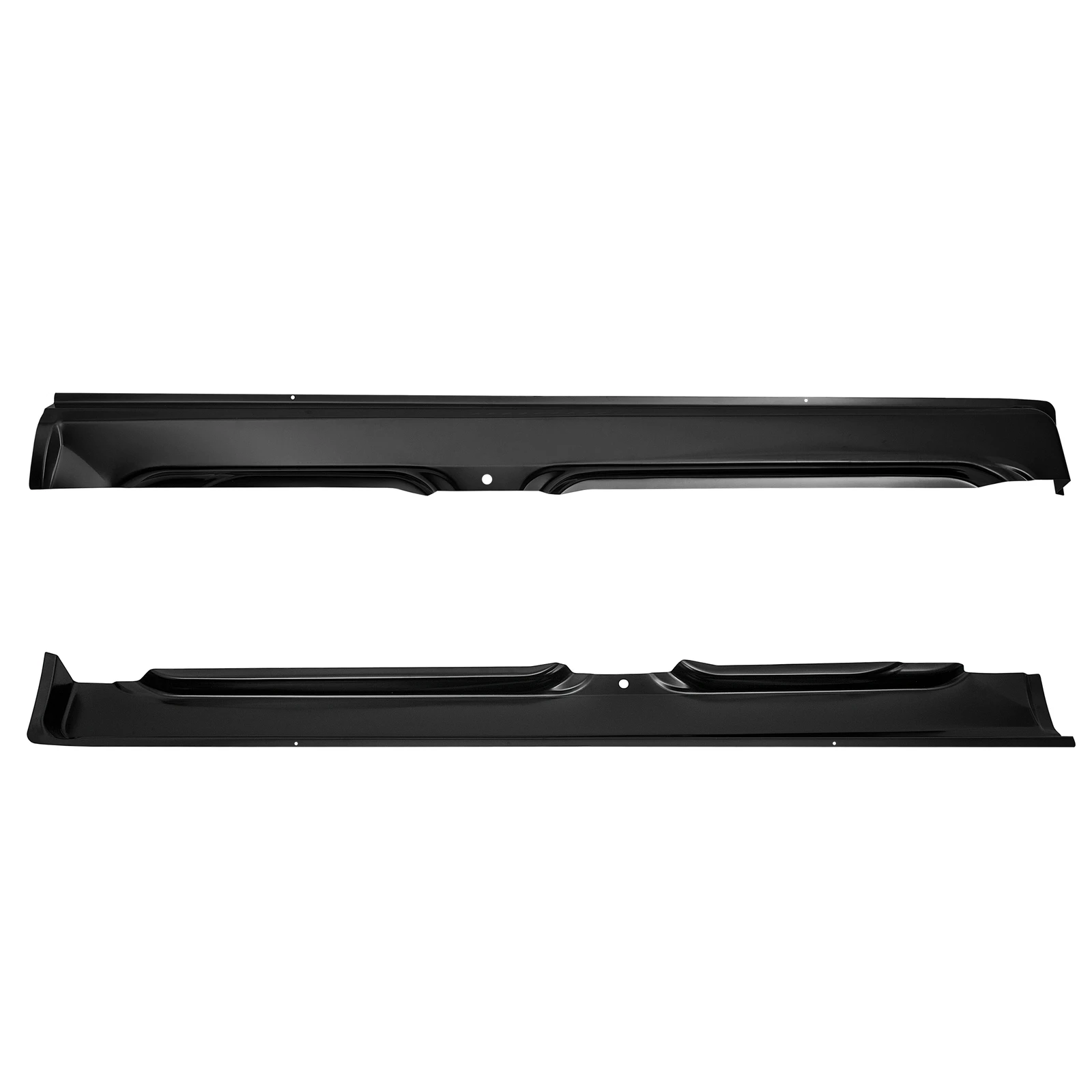 Pair Gloss Black Rocker Panels For 2002-08 Dodge Ram 4Dr Quad Cab 1500 2500 3500
