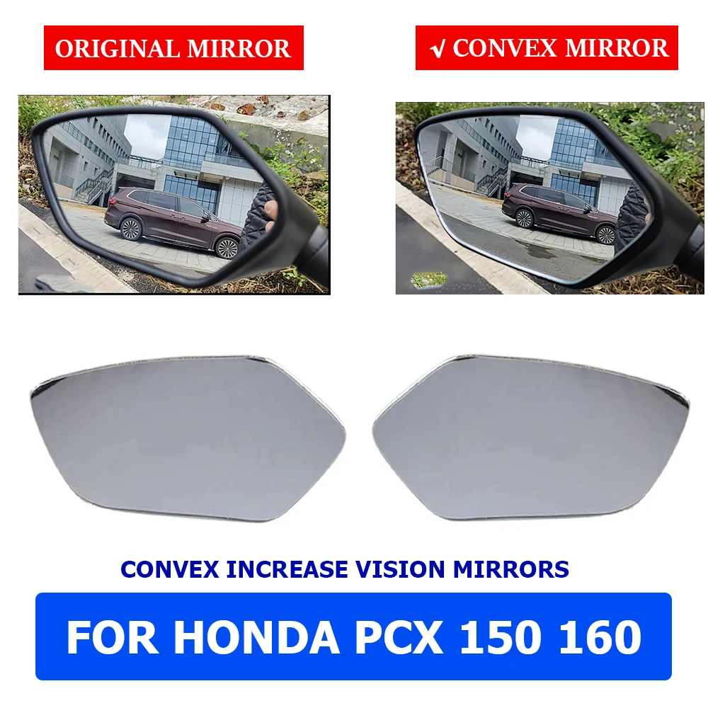 

Convex Mirror For HONDA PCX150 PCX160 PCX 150 PCX 160 2021 2022 2023 Accessories Increase Rearview Mirrors View Vision Lens Part