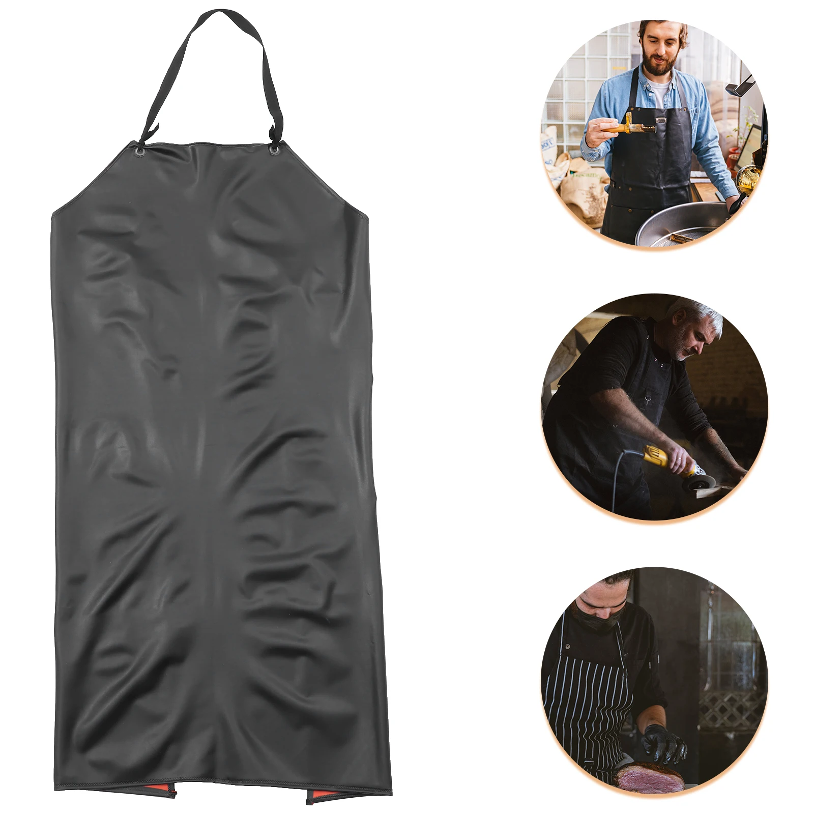 PVC Waterproof Thick Work Apron Adjustable Oil Resistant for Kitchen Restaurant Industrial Dishwashing Cleaning