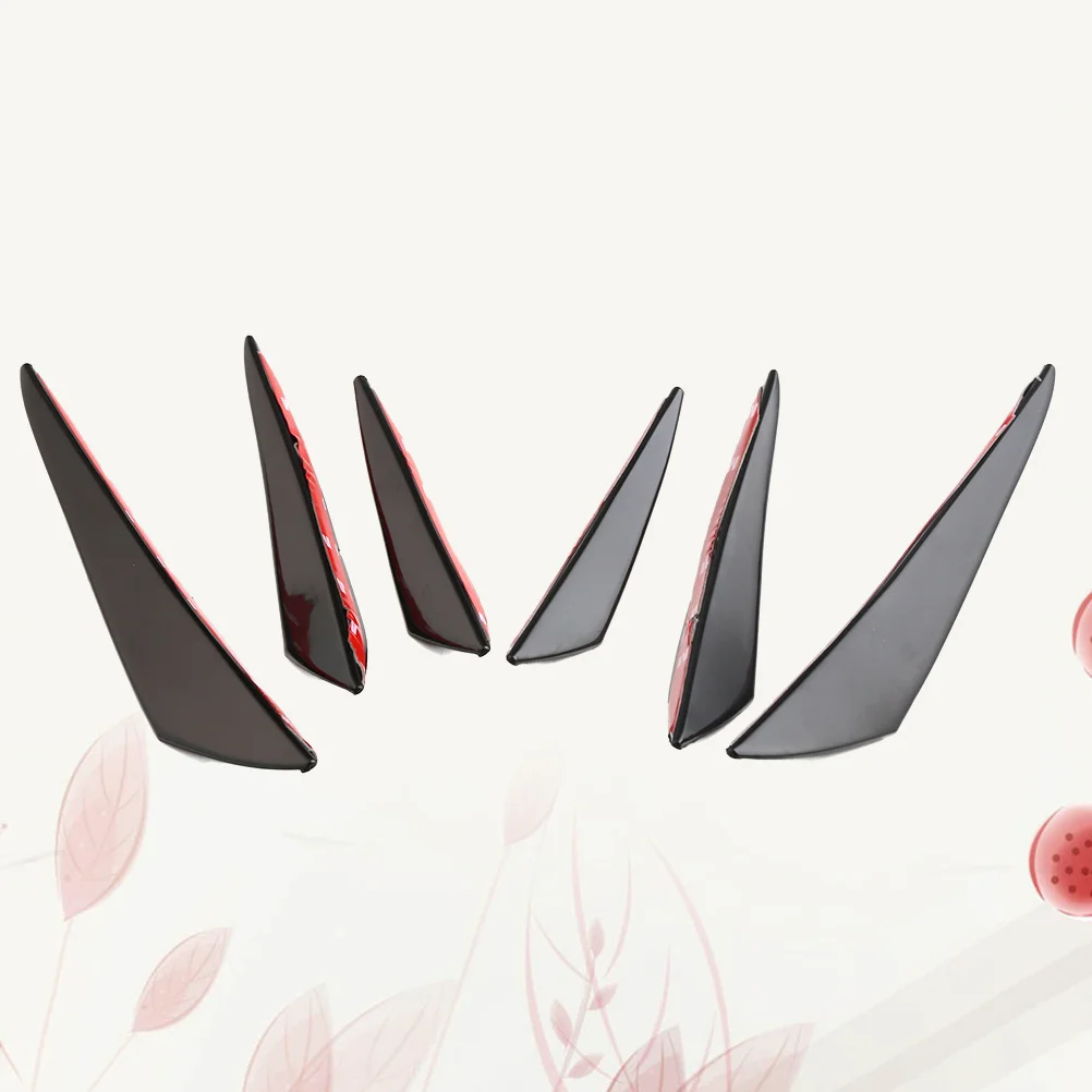 6 قطعة ضوء القمر العالمي Pp المصد الأمامي الفاصل المفسد غطاء الشفاه الأسود لسيارة الوفير الهوائية