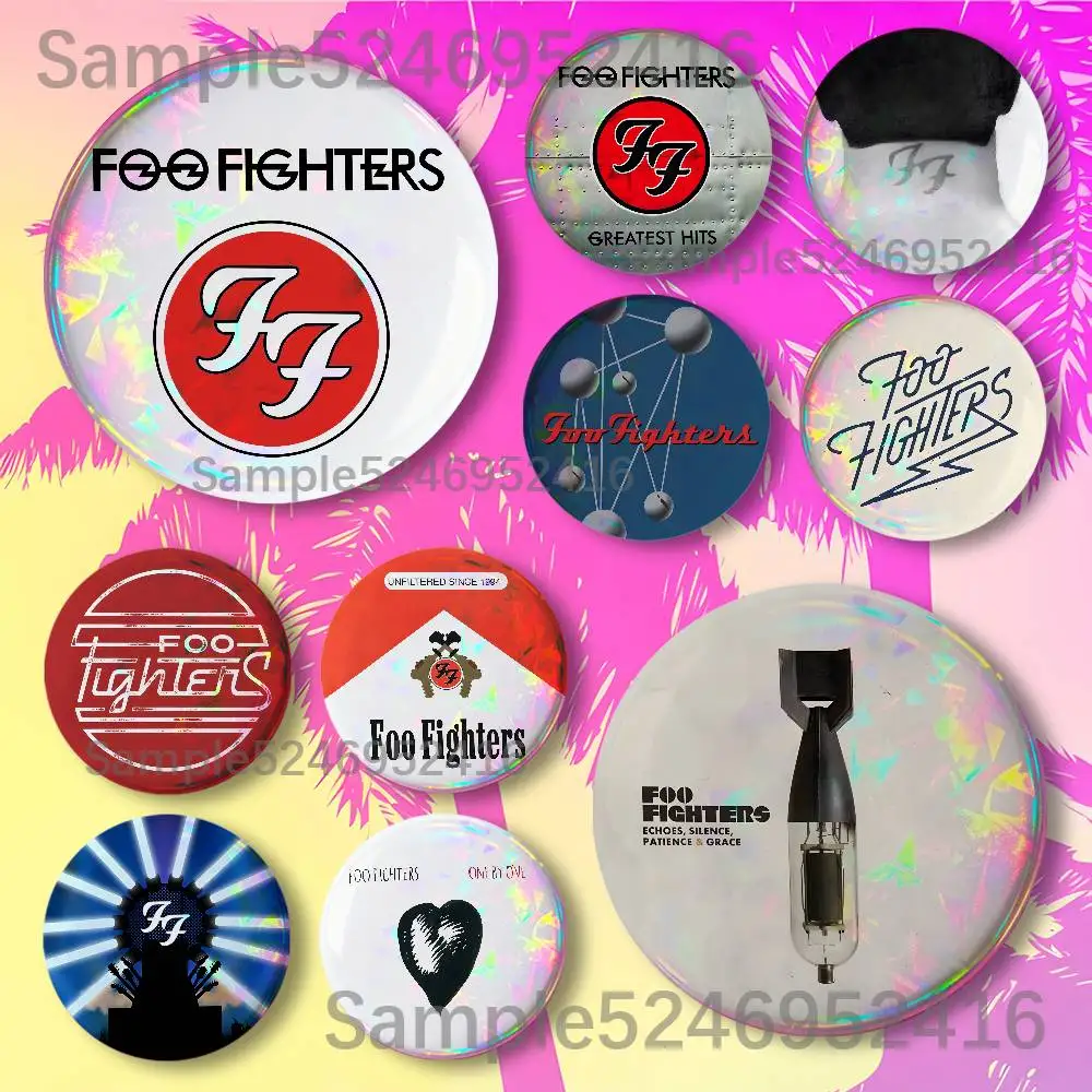 F-Foo Fighters Your Favorite Toy Button Pin Handmade Brooch For Clothes Laser Badge Backpack Decoration Jewelry Accessories