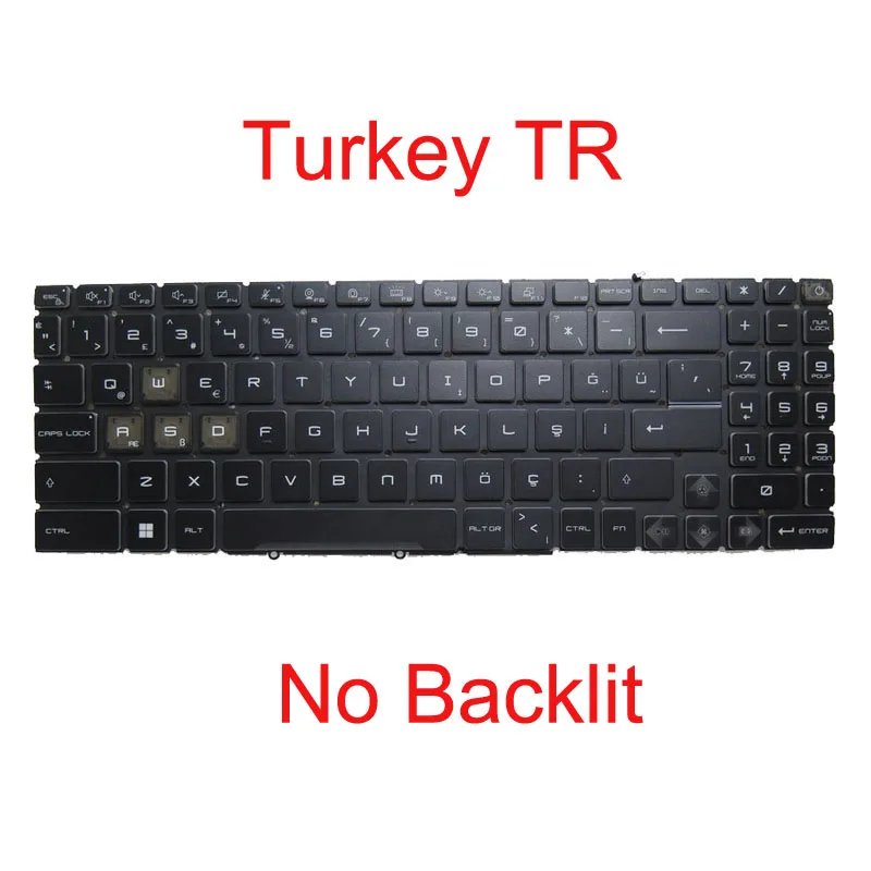 White/Red/No Backlit TR TW BG CZ Keyboard For MSI Katana GF66 12UE 12UCK 12UDK 12UEO 12UEK 12UGO 12UGK 12UGSZOK 12UGSO 12UGSK