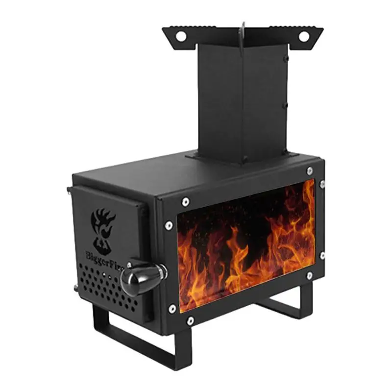 

Tent Stove Backpacking Stove With Chimney Pipe Camping Wood Stove For Tent Heating & Cooking Hot Tent Stove For Ice Fishing &