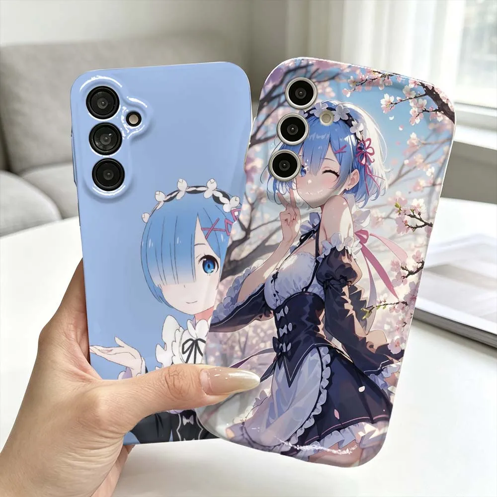 Deluxe Rem Phone Case For Samsung Galaxy A56 A55 A54 A51 A17 A07 A06 Feilini Hard Case Wave Oil Soft Case