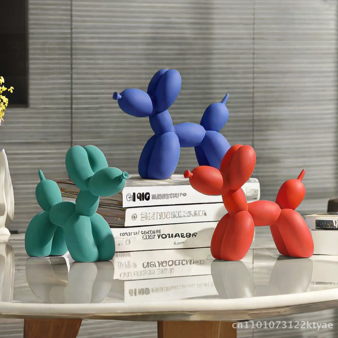 Ballon de couleur unie moderne en résine pour chien, décoration artisanale pour meuble TV, exposition de bureau, variété de couleurs