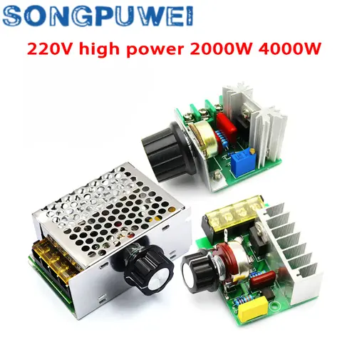 2000W 4000W High Power Voltage Regulators AC 220V SCR Motor Speed Controller Electronic Voltage Regulator Governor Thermostat