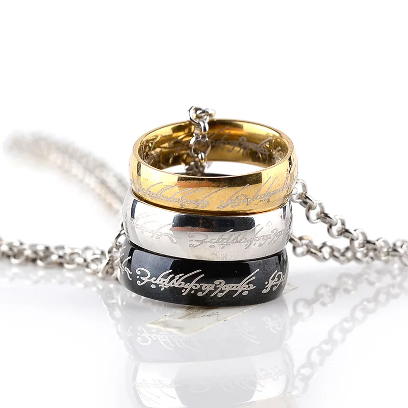 Collar del Señor de los Anillos 2025, colgante de un anillo de acero inoxidable, regalo de joyería de pareja unisex