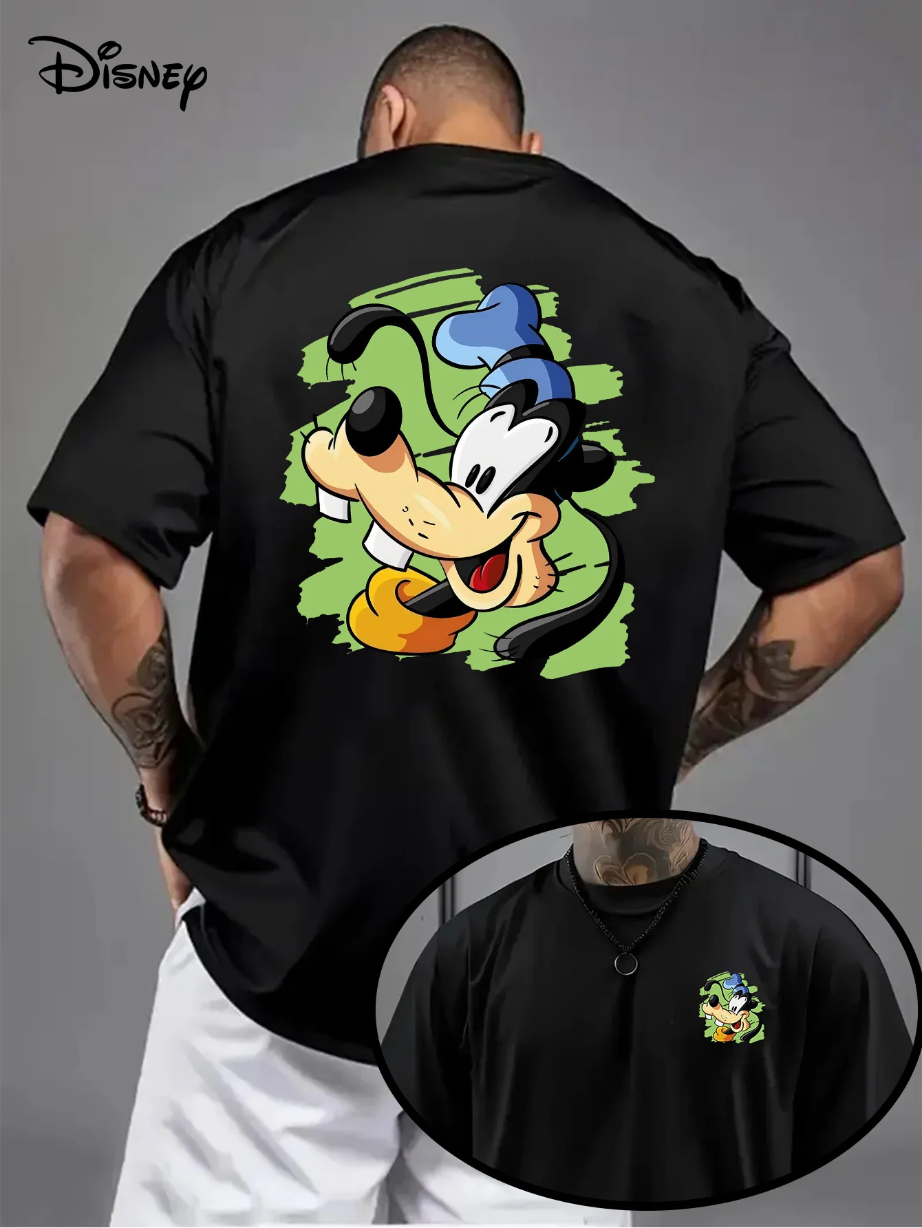 

Disney Goofy Men's Printed T-Shirt, Retro Colorful Short Sleeve, Casual Summer Crew Neck Breathable Disney Shirt