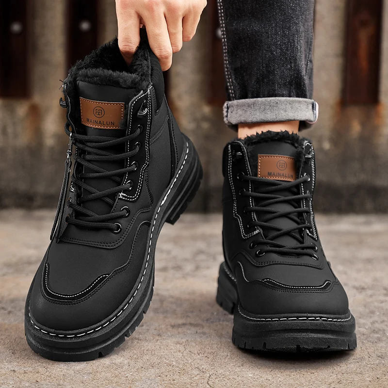 Herren-Schneestiefel, Geeignet für Winterkleidung, Herrenschuhe, Wadenhoch, Komfortables Innenfutter, Stilvolles Obermaterial, Hervorragende Wärme und Tragekomfort – Detail 6