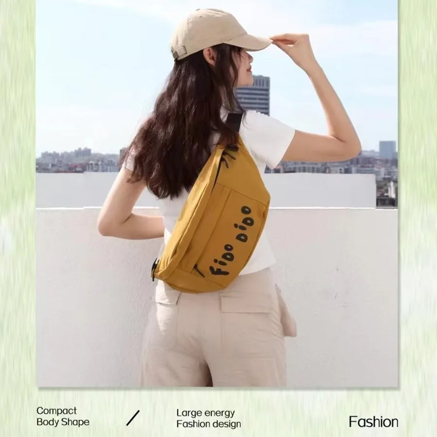 

FIDO DIDO 2025 New Chest Bag Waist Bag High-density Nylon Waterproof Shopping Cycling Travel Genuine Women's Bag 2545-1