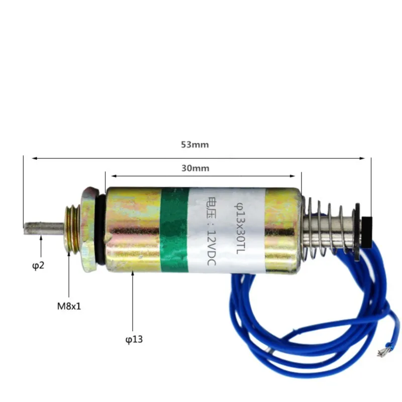 1pc 13/30TL round tube push type impact electromagnet DC 12V 24V miniature