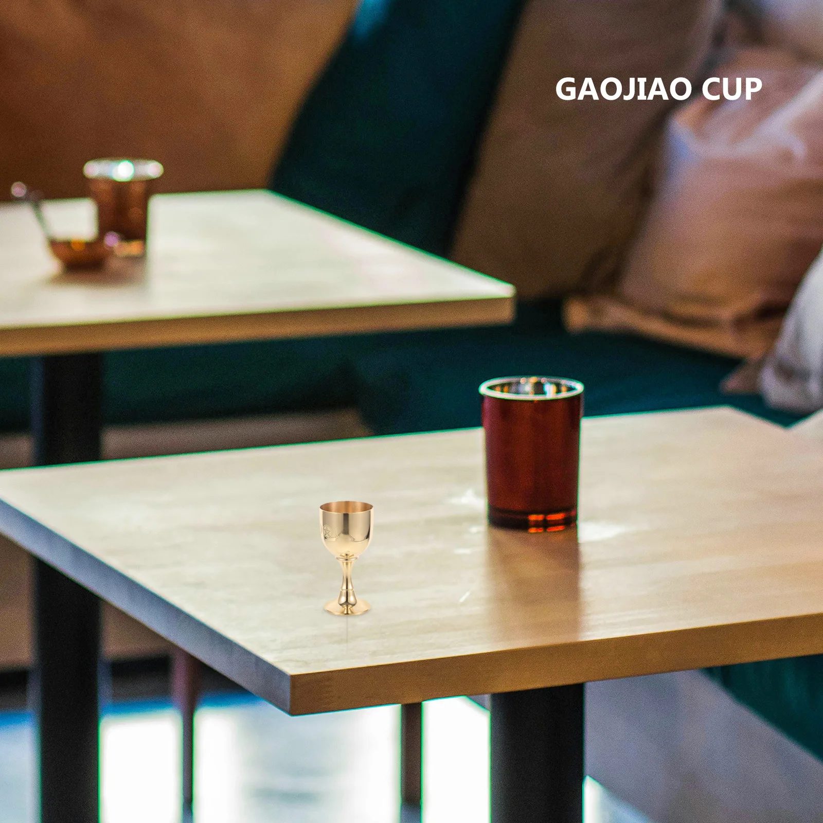 

Vintage Brass Altar Cup Multi-Function Holy Water Cup Pentagram Pattern Church Baptism Decorative Offering Metal Goblet