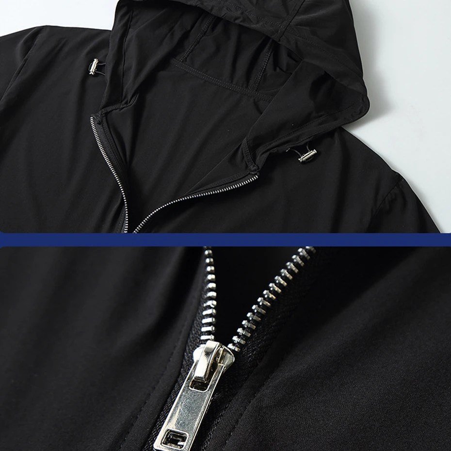 أسود مقنعين تي شيرت الرجال الصيف قصيرة الأكمام بلايز تيز حجم كبير 10XL موضة عادية سستة تي شيرت الذكور حجم كبير 10XL