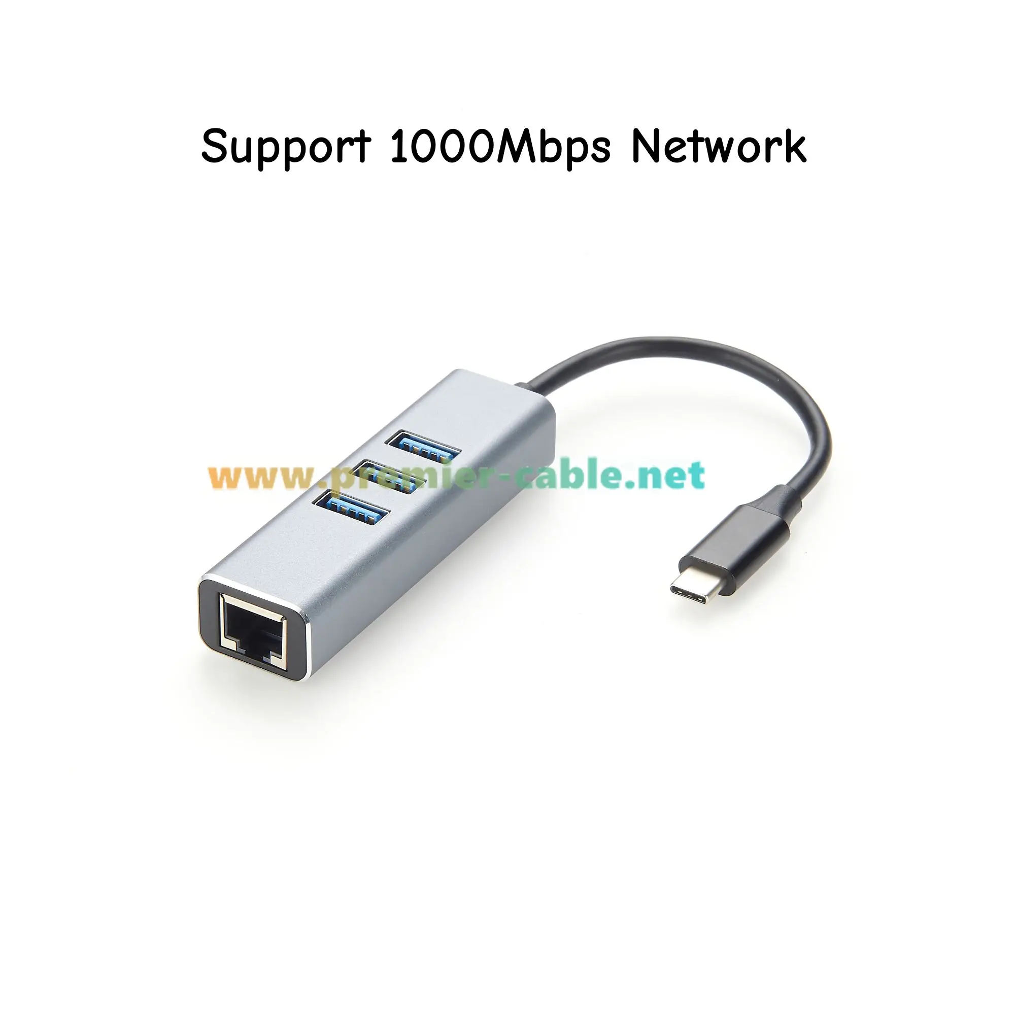 4 In 1 USB C Hub USB Type C to RJ45 1000Mbps Gigabit Ethernet Adapter with 3 USB3.0 Port USB 3.0 OTG Splitter LAN Netwok Card