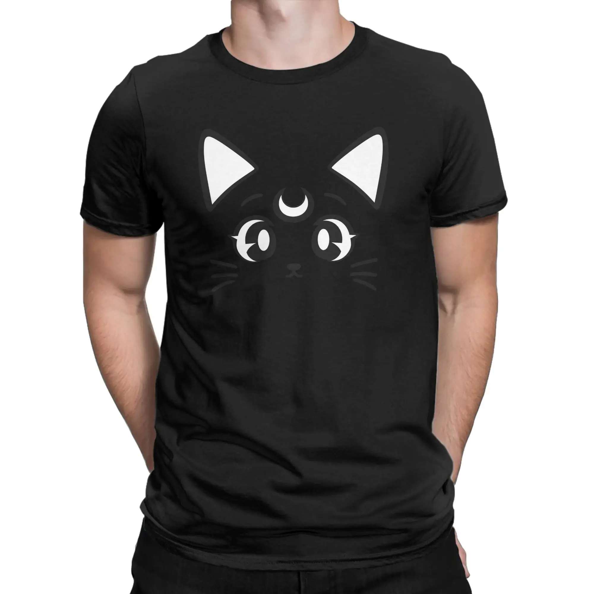Oversized T-Shirt Sailors Moons Anime 100 Cotton T Shirts  Hip Hop Tshirt for Men Summer Aesthetic Loose Short Sleeve Tops