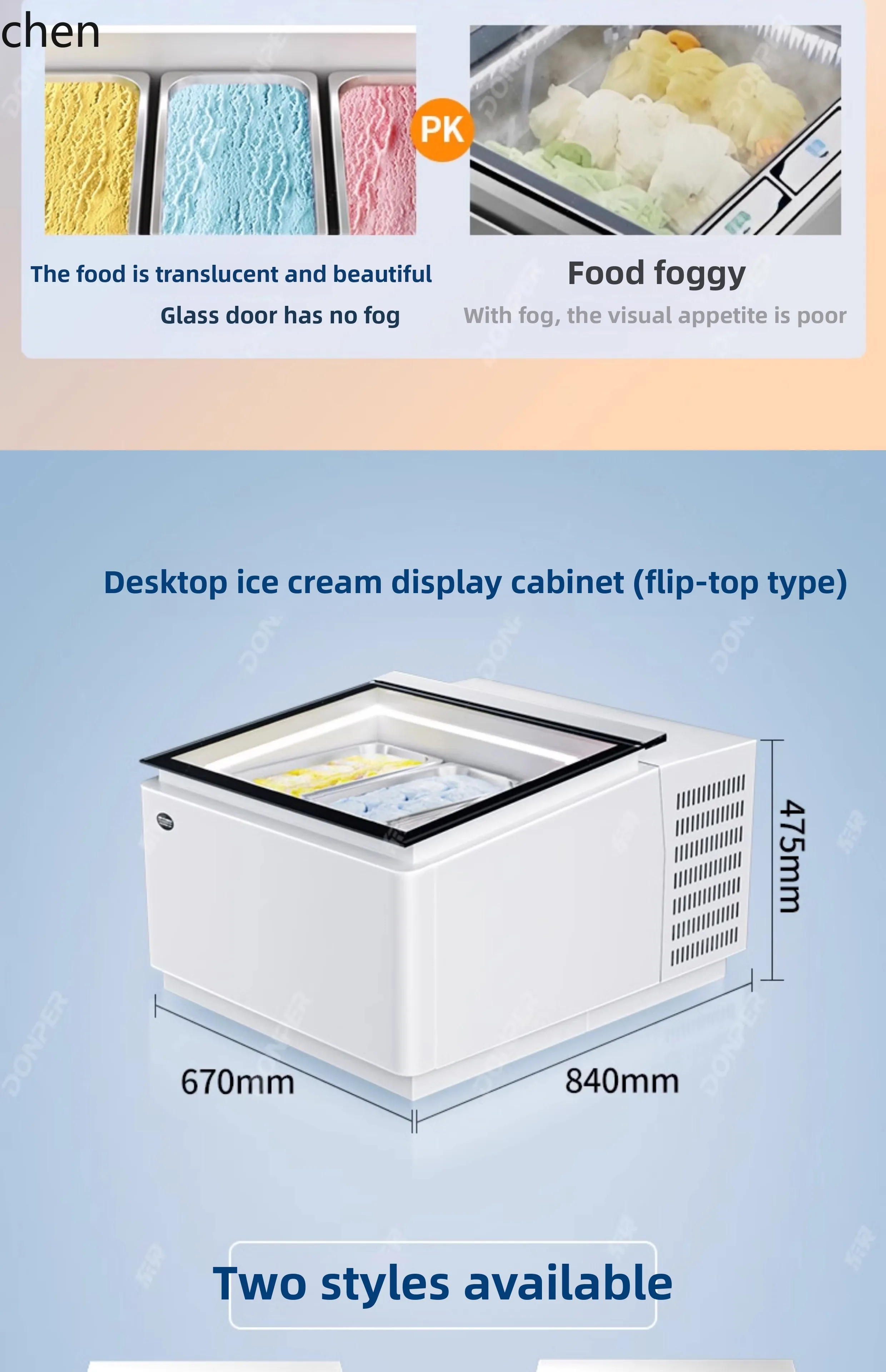 Vetrina per gelato ZML Armadietto per gelato congelato Armadietto per gelato allo yogurt fritto con taglio spesso