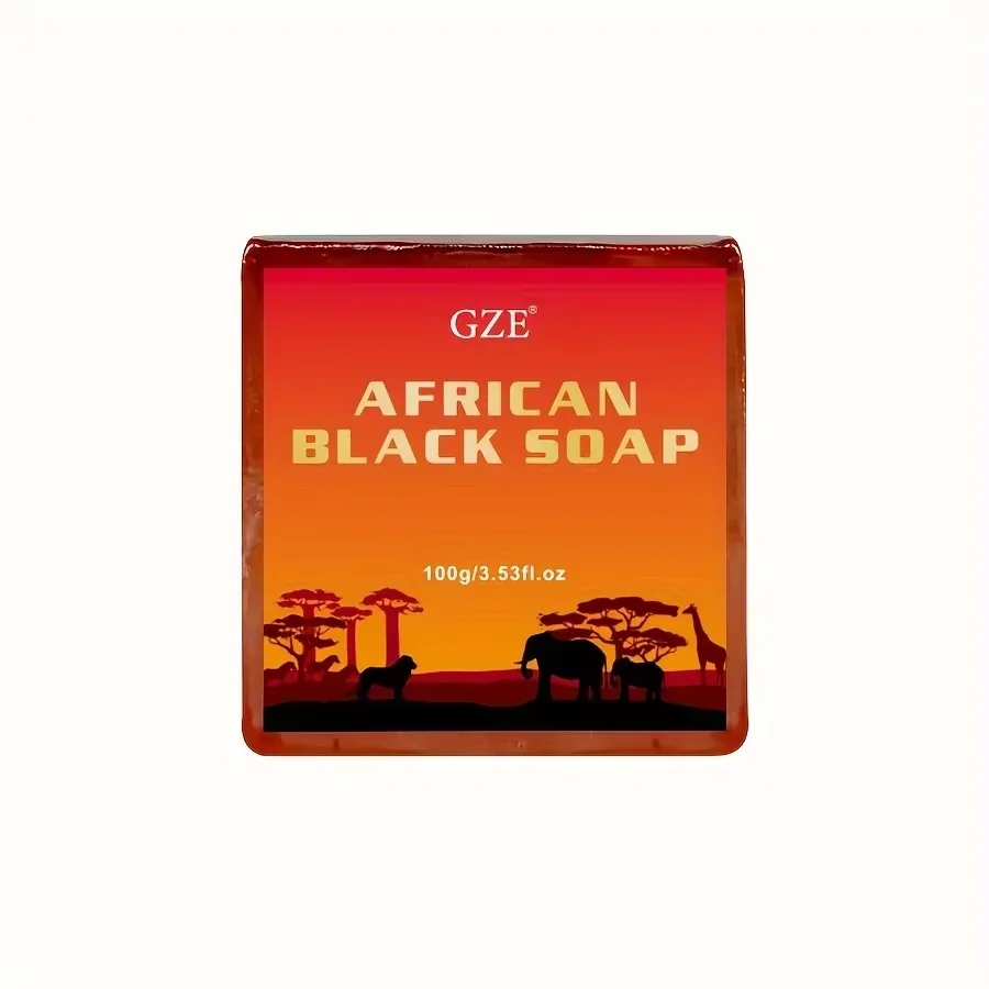 GZE AFRICAN BLACK SOAP with Shea Butter & Coconut Oil & Kernel Oil, for Dry Skin and Skin Conditions, Body Wash Even Skin Tone