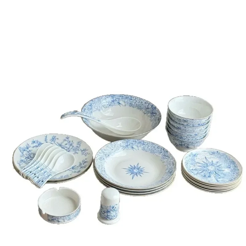 Dishes and dishes set, household tableware, dishes for eating, spoon combination, creative bone china, small, fresh and simple