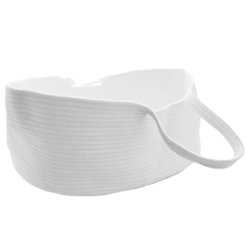 Ins Style New Cotton Rope Woven Baby Carrying Basket Foldable Portable Newborn Bed Outdoor Sleeping Basket Car Mounted