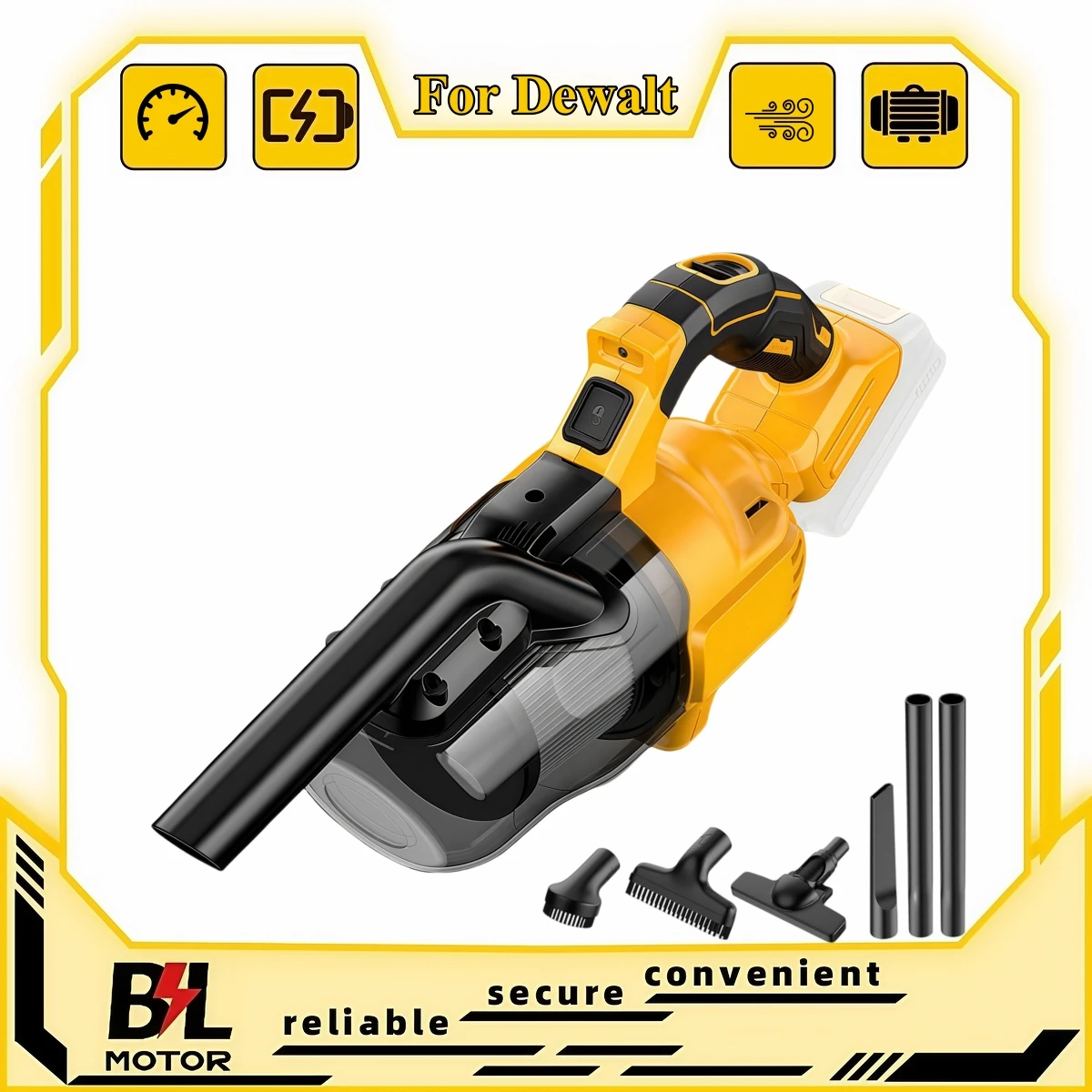 

No Battery 16000Pa Cordless Vacuum Cleaner Portable Indoor/ Car Dry Cleaners For Dewalt 20V Battery