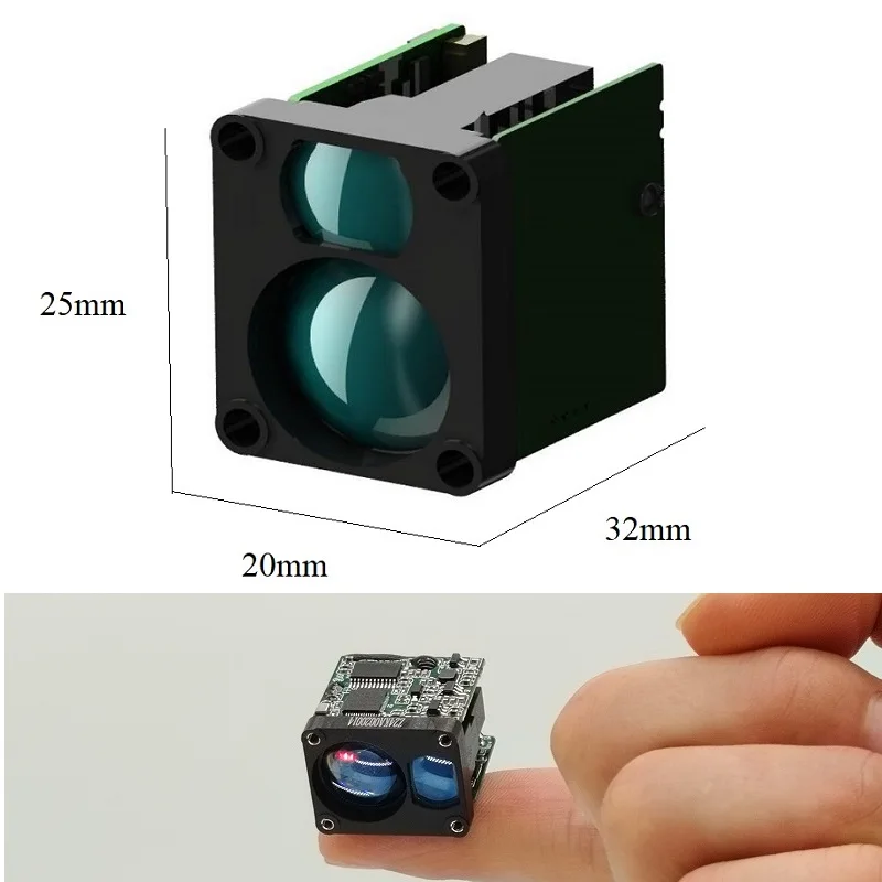 Mini 2km Long Range Laser Sensor 2000 M Outdoor UAV Measurement UART 905nm Pulse 1000 M Rangefinder Module With Low Cost