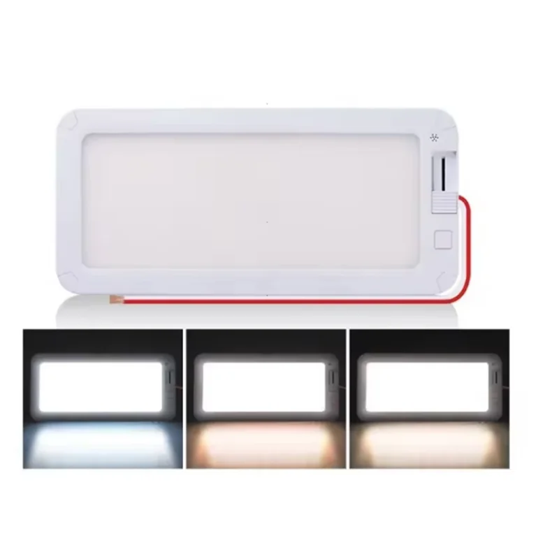 

Грузовик на колесах, караван для кемпера, 12 В-30 В, 96 светодиодов, 3-цветный внутренний светильник с регулируемой яркостью, потолочный купольный светильник для внутреннего освещения на колесах