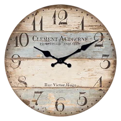 Vintage Distressed Wood Grain Pattern Wooden Wall Clock for Living Room, Bedroom, Kitchen, Home Decoration, Silent Quartz Clock, Holiday Gift, 10 Inches, 12 Inches (No Battery)