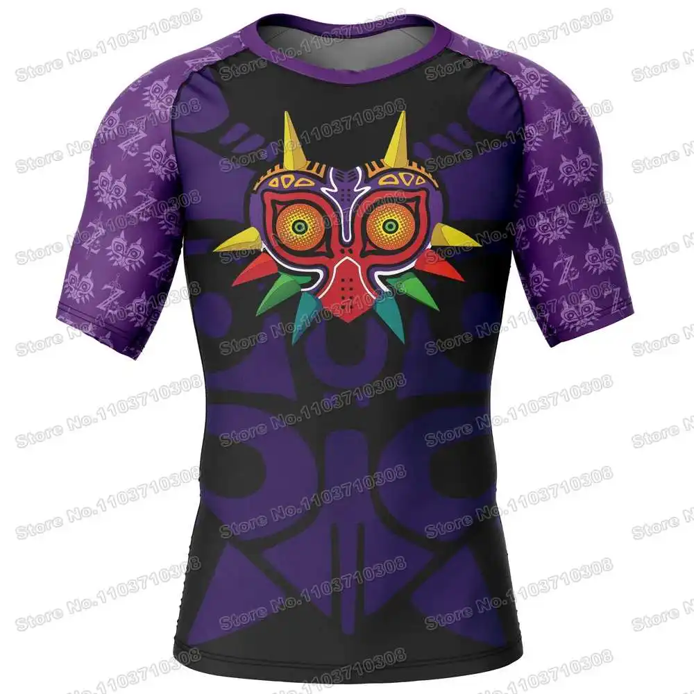 Zelda Anime Rash Guards Surfing Jersey Beach Shirts Swimwear Diving Gym Shorts MMA BJJ Men Jiu Jitsu Fitness Sets