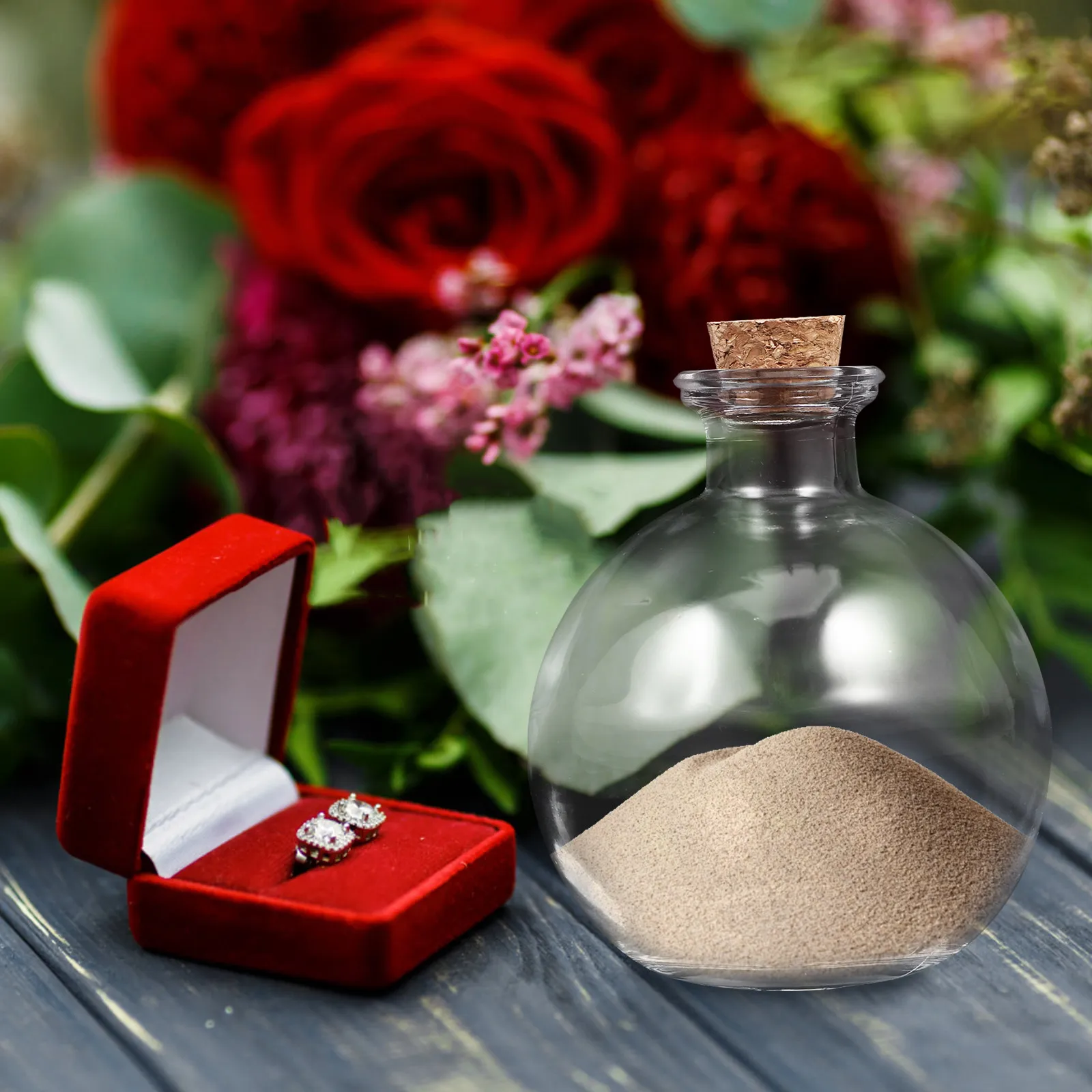 3Pcs Wedding Unity Sand Ceremony Set Clear Glass Containers with Cork Lids Sand Container Keepsake for Marriage Symbolic