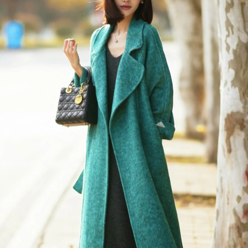 Double-sided Sheepwool Coat for Women  Winter New Thickened High-grade Feeling Super Good-looking Colour Korean Wool Coat