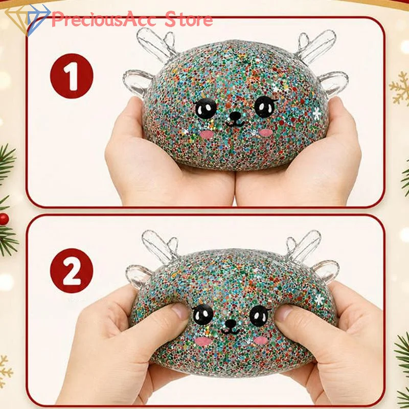 -New Sale.TPR Steamed Bun Shaped With Cute Antlers Empty Ball Skins Soft Durable DIY Stress Ball Making Sensory