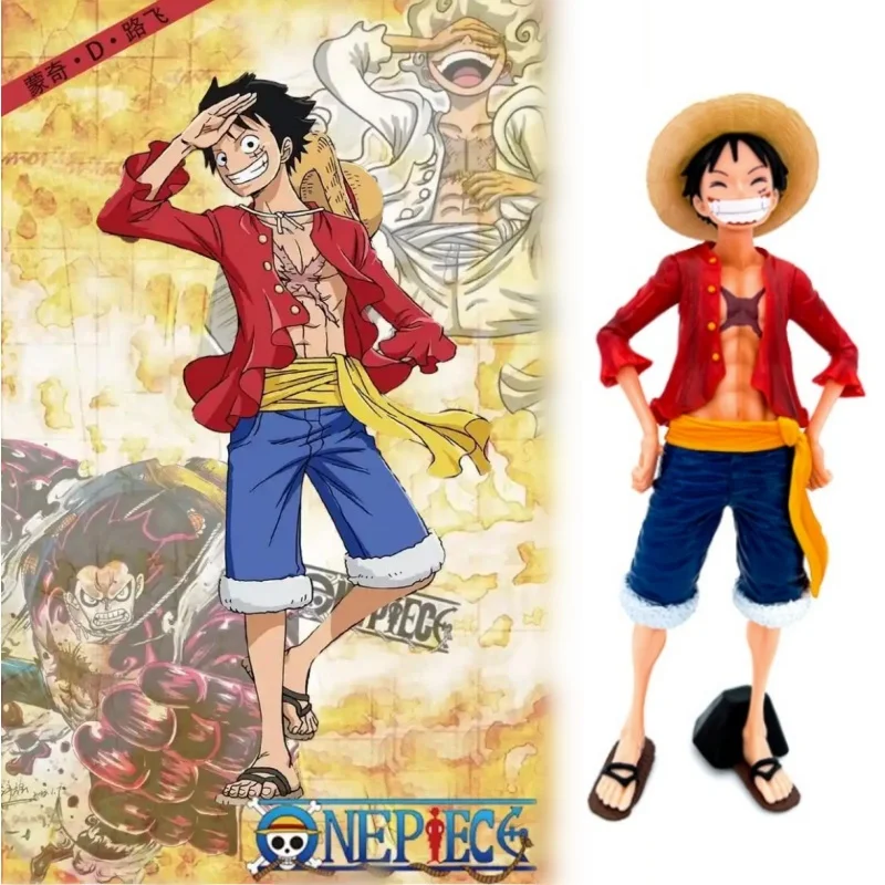 Anime One Piece 26cm Monkey D Luffy Action Figures Three Form Face Changing Pvc Statue Model Collectible Children Toy Kids Gifts