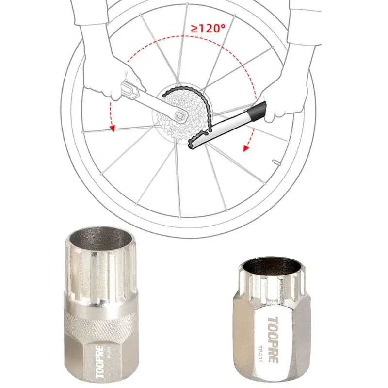 Cassette Freewheel Removal Repair Tool Card Flyewheel Remover Lockring Wrench Tool Freewheel Remover