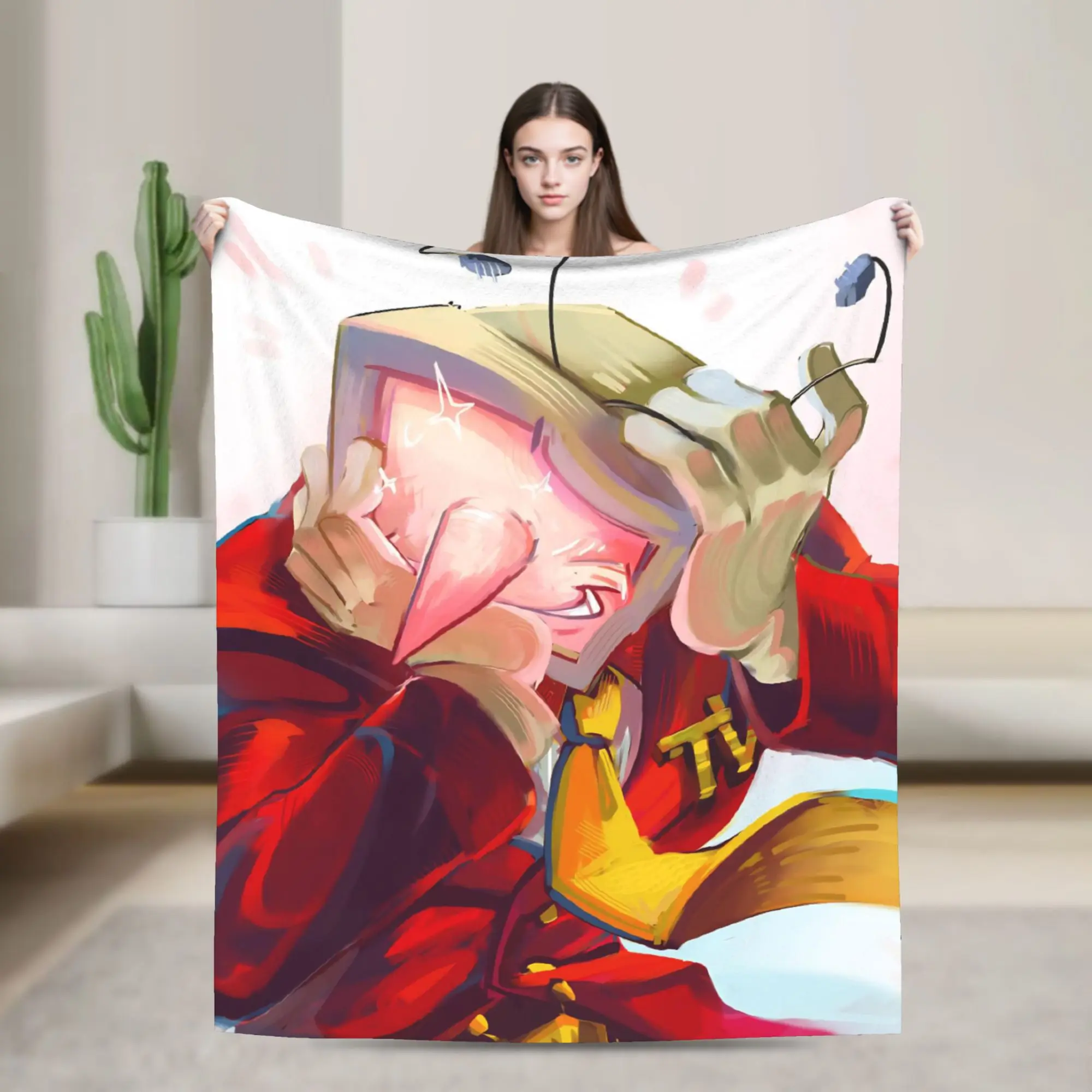Tenna TV Deltarune Game Blanket  Fuzzy Awesome Breathable Throw Blanket for Chair Covering Sofa Spring/Autumn